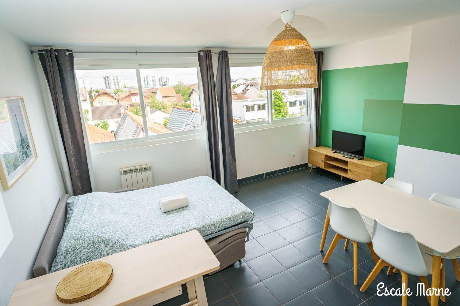 Escale-Marne Fr - 201 - Free Parking - Free Luggage Storage - All Equipped - Linen Included - Washing Machine - Luxury Emma Mattress 160X200 - 10Mn Walk Metro 8 - Rer A - Panoramic View - From 1 To 6 Guests Мезон-Альфор Экстерьер фото