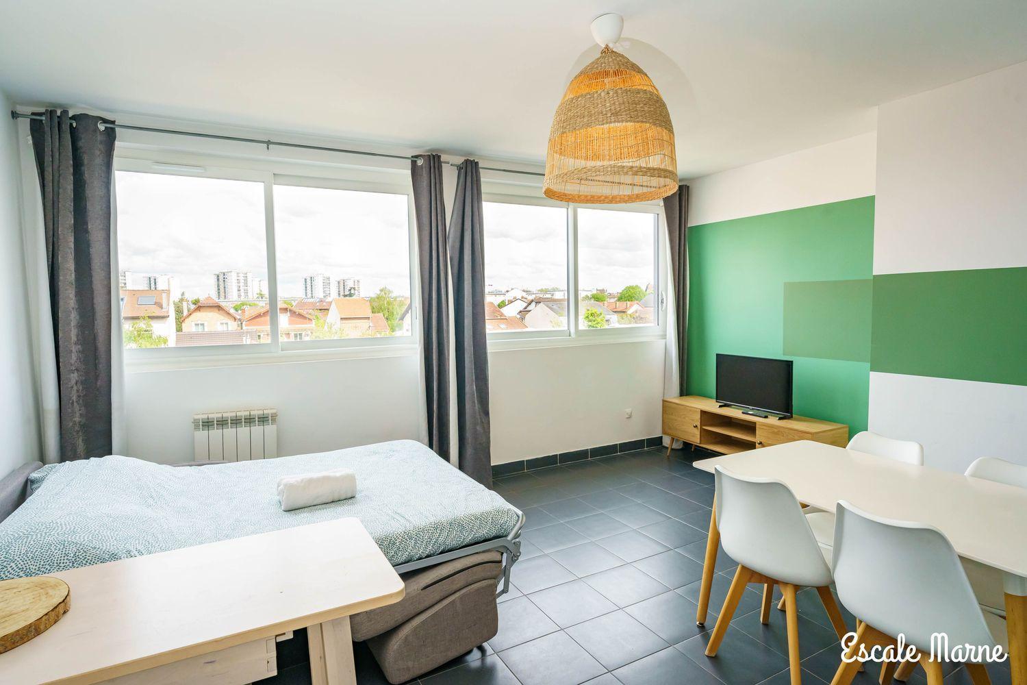 Escale-Marne Fr - 201 - Free Parking - Free Luggage Storage - All Equipped - Linen Included - Washing Machine - Luxury Emma Mattress 160X200 - 10Mn Walk Metro 8 - Rer A - Panoramic View - From 1 To 6 Guests Мезон-Альфор Экстерьер фото